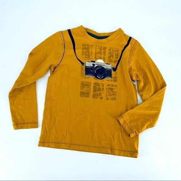 🐱MGXX LS Mustard Yellow Tee Camera Screen 7-8Y {z} - Picture 1 of 4